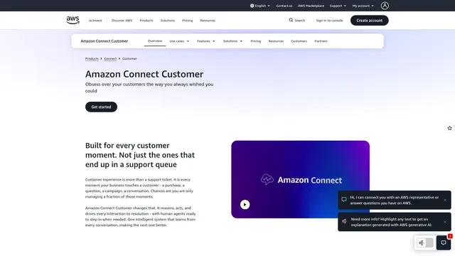 Amazon Connect Customer AI with Nova Sonic vendor website preview