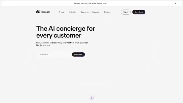 Decagon Voice vendor website preview