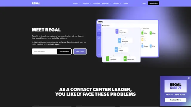Regal AI Agents vendor website preview