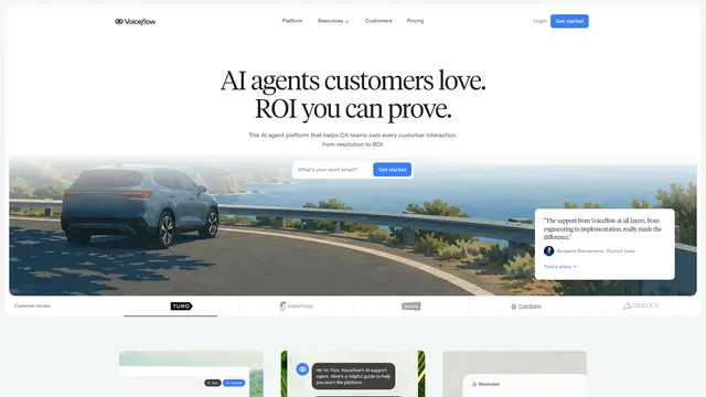 Voiceflow vendor website preview